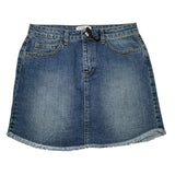 Gaelle Einfarbiger Jeansrock mit blauem Logo-Print für Mädchen