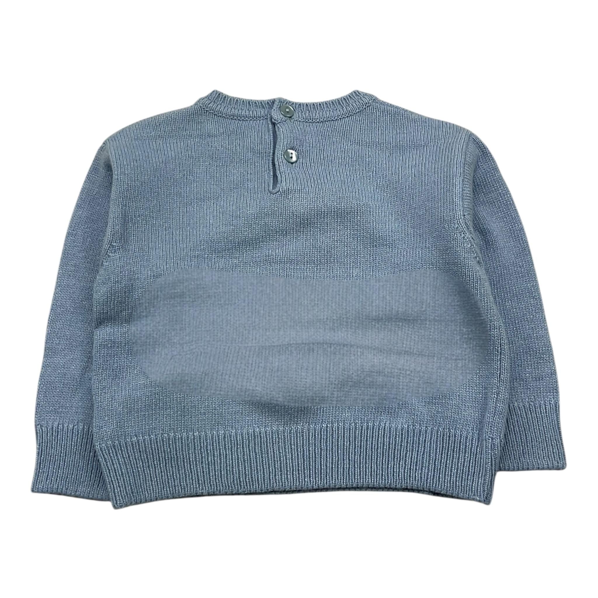 M+E' maglia girocollo tinta unita con fiocchi Azzurro per Neonata UE0553 AZZURRO M+E' 