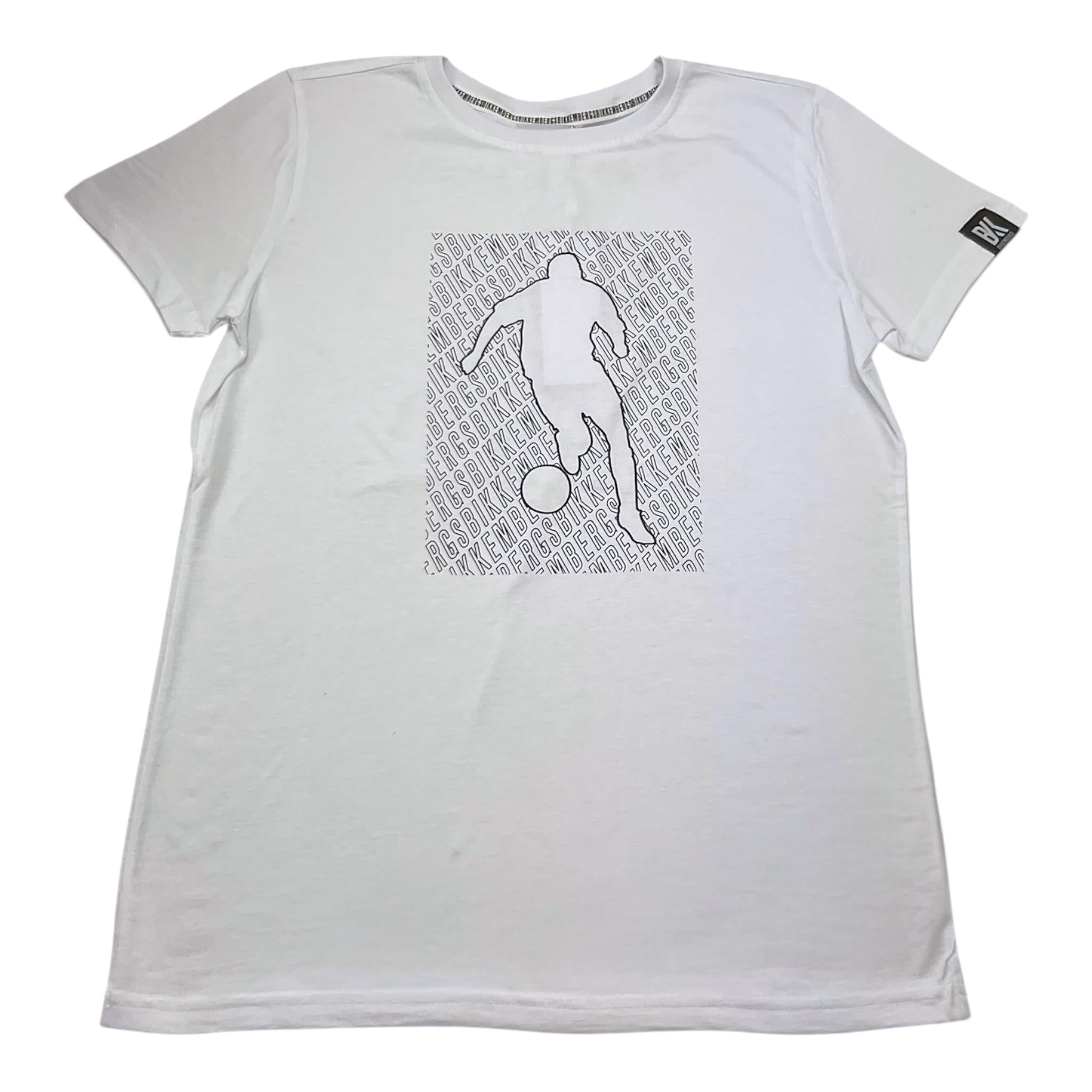 Bikkembergs T-Shirt Girocollo Tinta Unita con Stampa per Bambino BK3153 BIANCO BiKKEMBERGS 