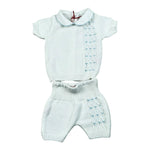 Scaldacuore Completo 2 Pezzi T-Shirt-Bermuda In Maglia per Neonato PS09PCORP24 BIANCO SCALDACUORE 
