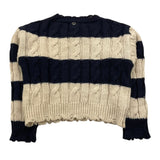 PLEASE maglia fantasia a righe girocollo Blu per Bambina NB63231G66 BLU PLEASE 