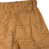 Mariuccia Schlichte perforierte Hose mit elastischer Taille in Braun für Mädchen