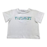 Twinset T-Shirt mit Rundhalsausschnitt, einfarbig, mit weißem Aufdruck für Baby-Mädchen