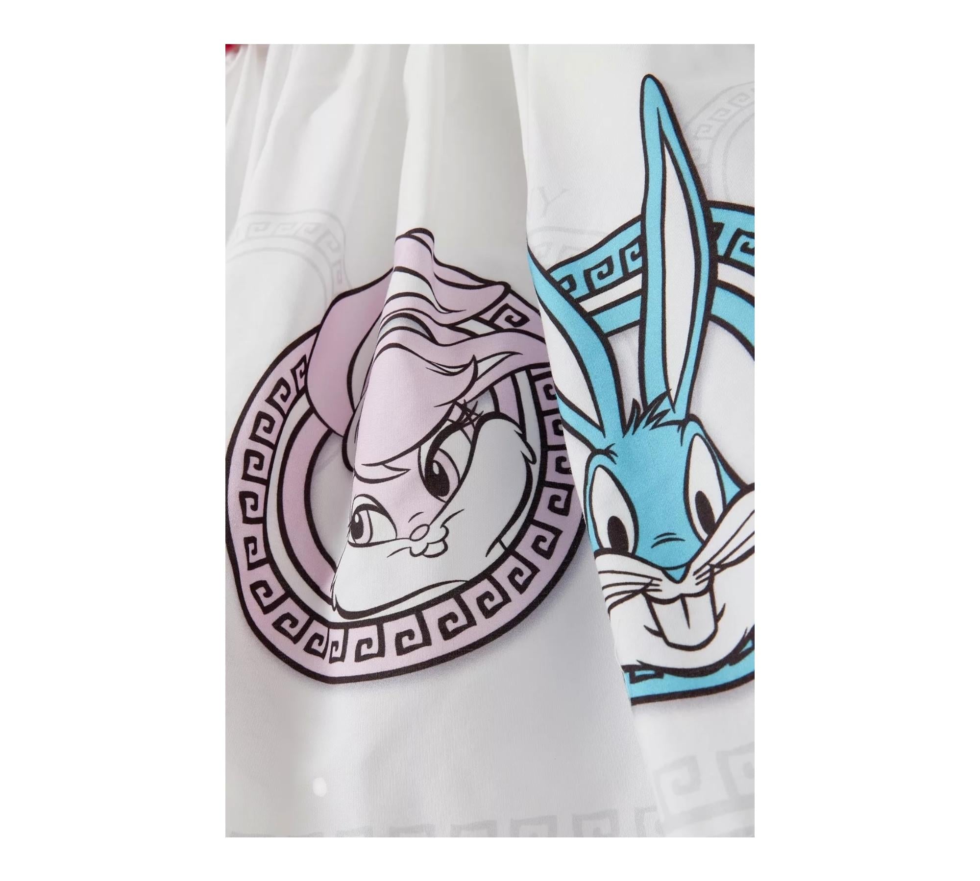 Monnalisa Abito Giromanica Tinta Unita con Tulle per Bambina 119917 BIANCO MONNALISA 