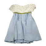 La Stupenderia Abito Bicolore con Fiori E Fantasia A Righe per Bambina JAB84 BIANCO/AZZURRO LA STUPENDERIA 