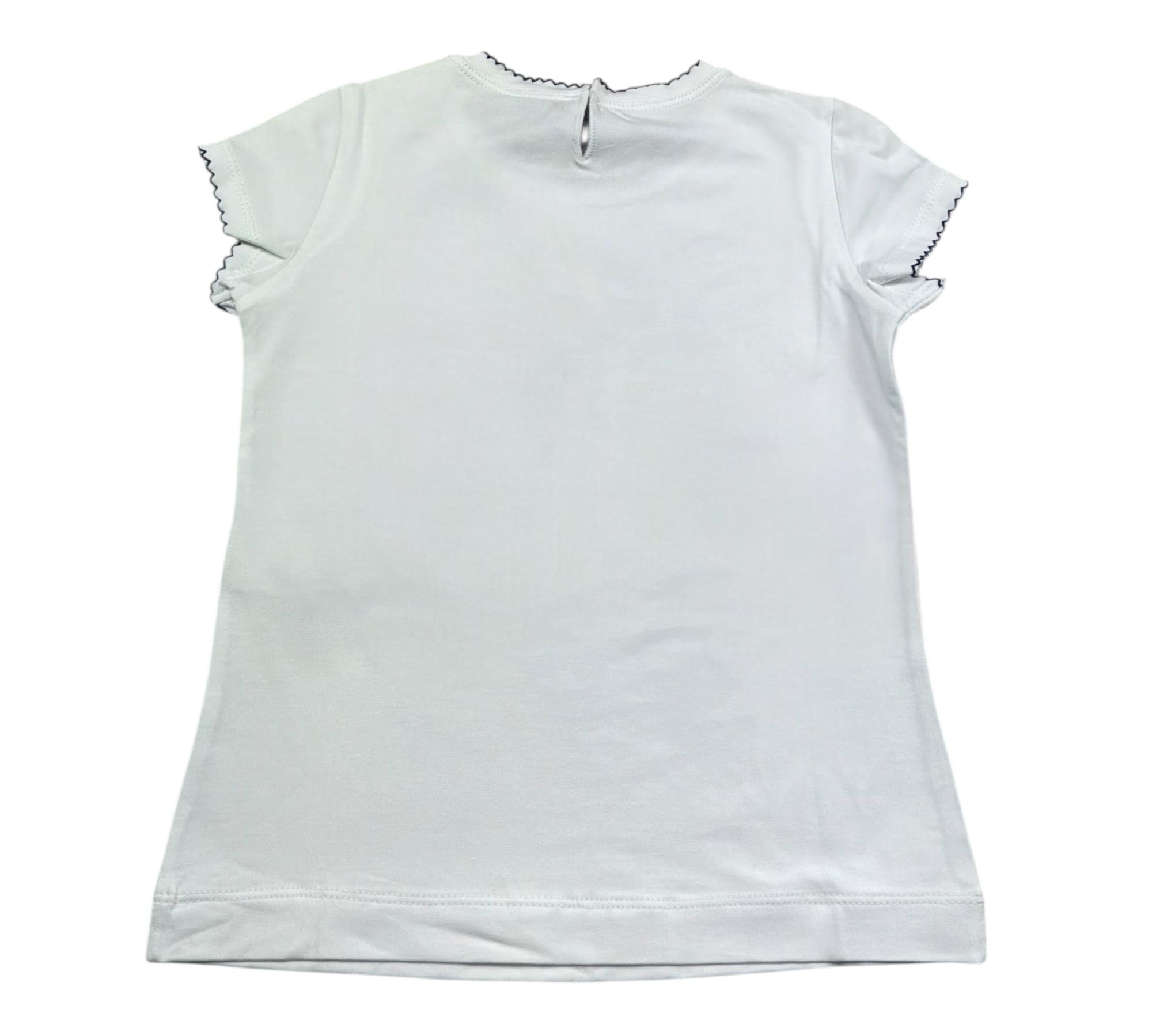 Monnalisa T-Shirt Girocollo Tinta Unita con Stampa per Bambina 117613S7 BIANCO MONNALISA 