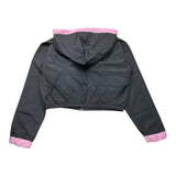 Disclaimer – Schlichte schwarze Kapuzenjacke mit Reißverschluss für Mädchen