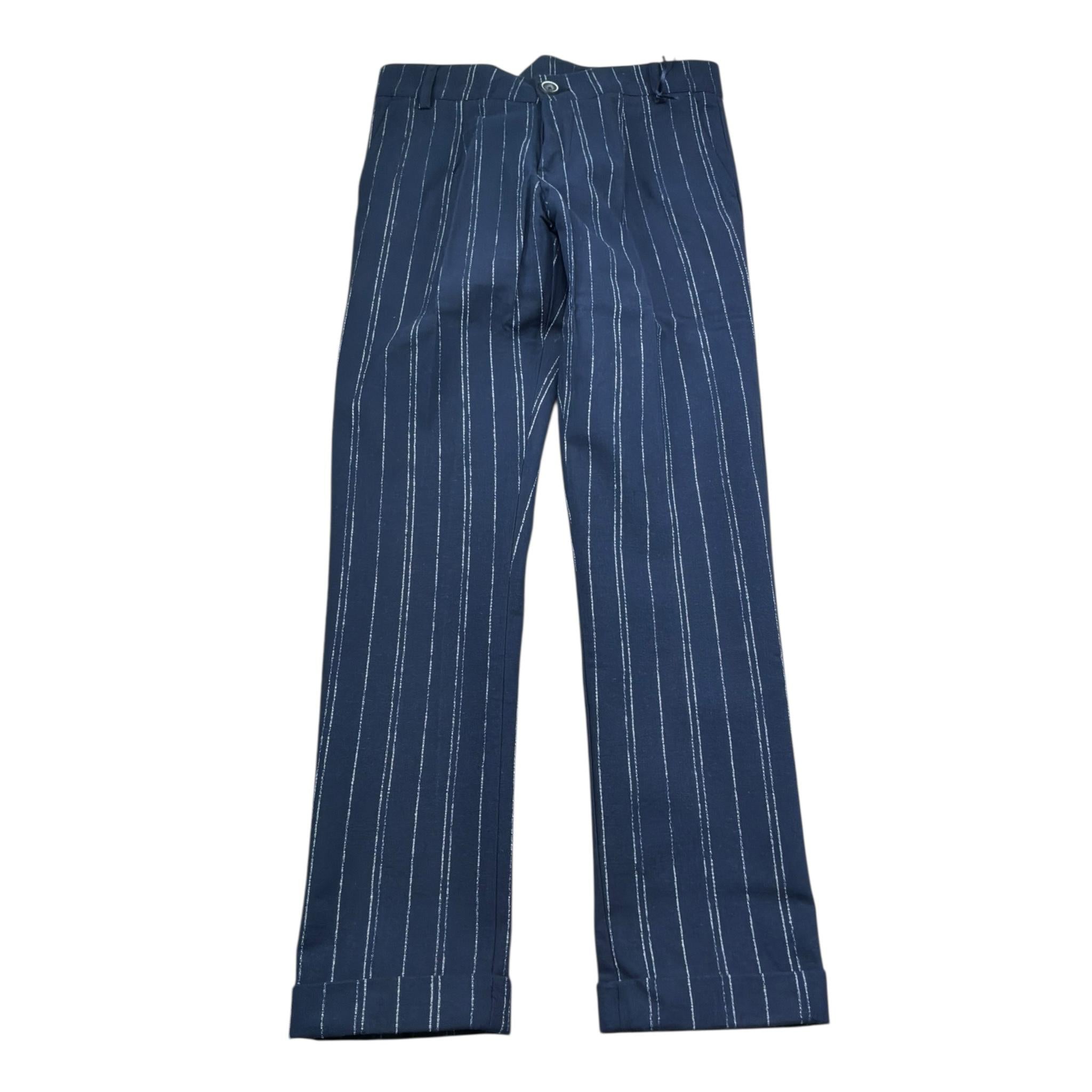 Manuel & Frank Pantalone Tinta Unita con Fantasia A Righe per Bambino MF1398R BLU MANUEL & FRANK 