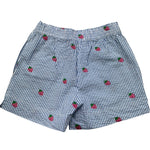 Saint Barth Short Fantasia A Righe con Ricami Fragole per Bambina MEAVEJRR BIANCO/BLU SAINT BARTH 