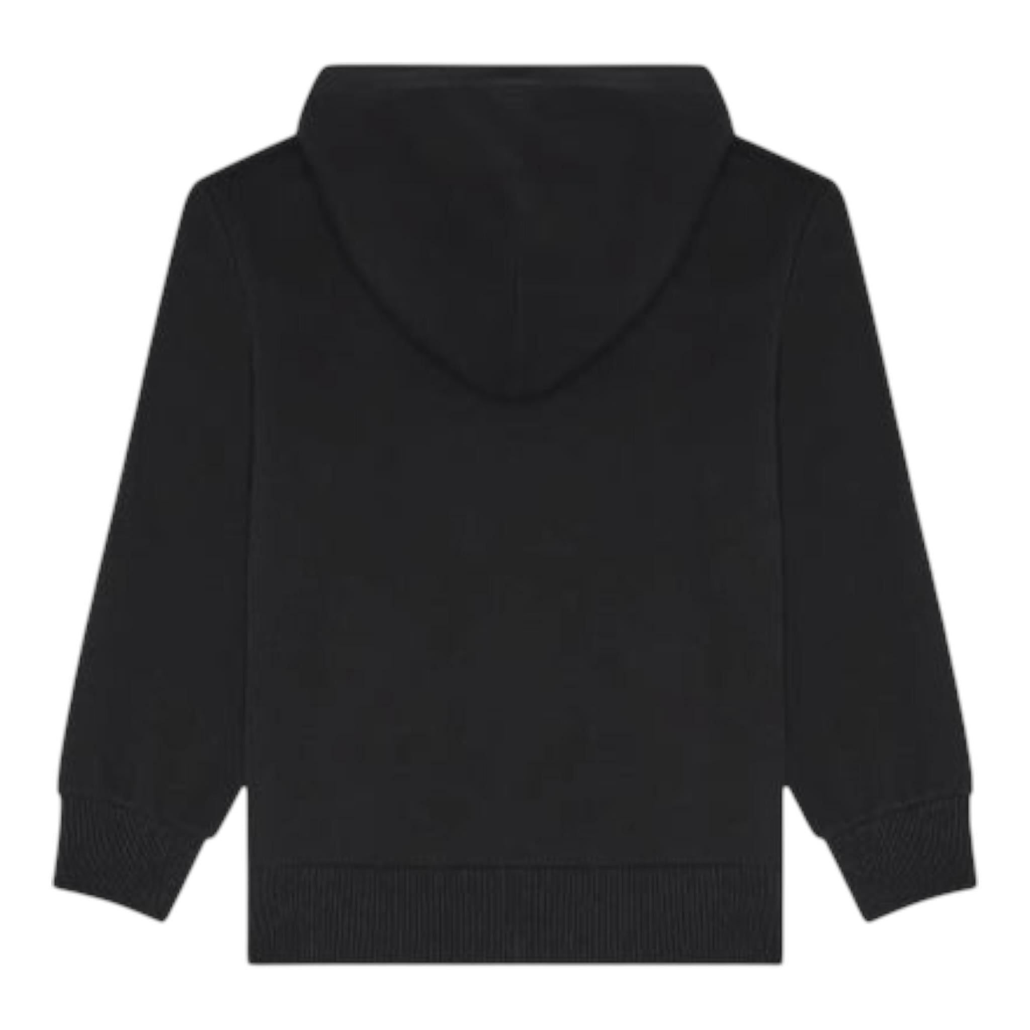 Diesel Felpa tinta unita con Cappuccio E Stampa Nero per Bambino J00836 NERO DIESEL 