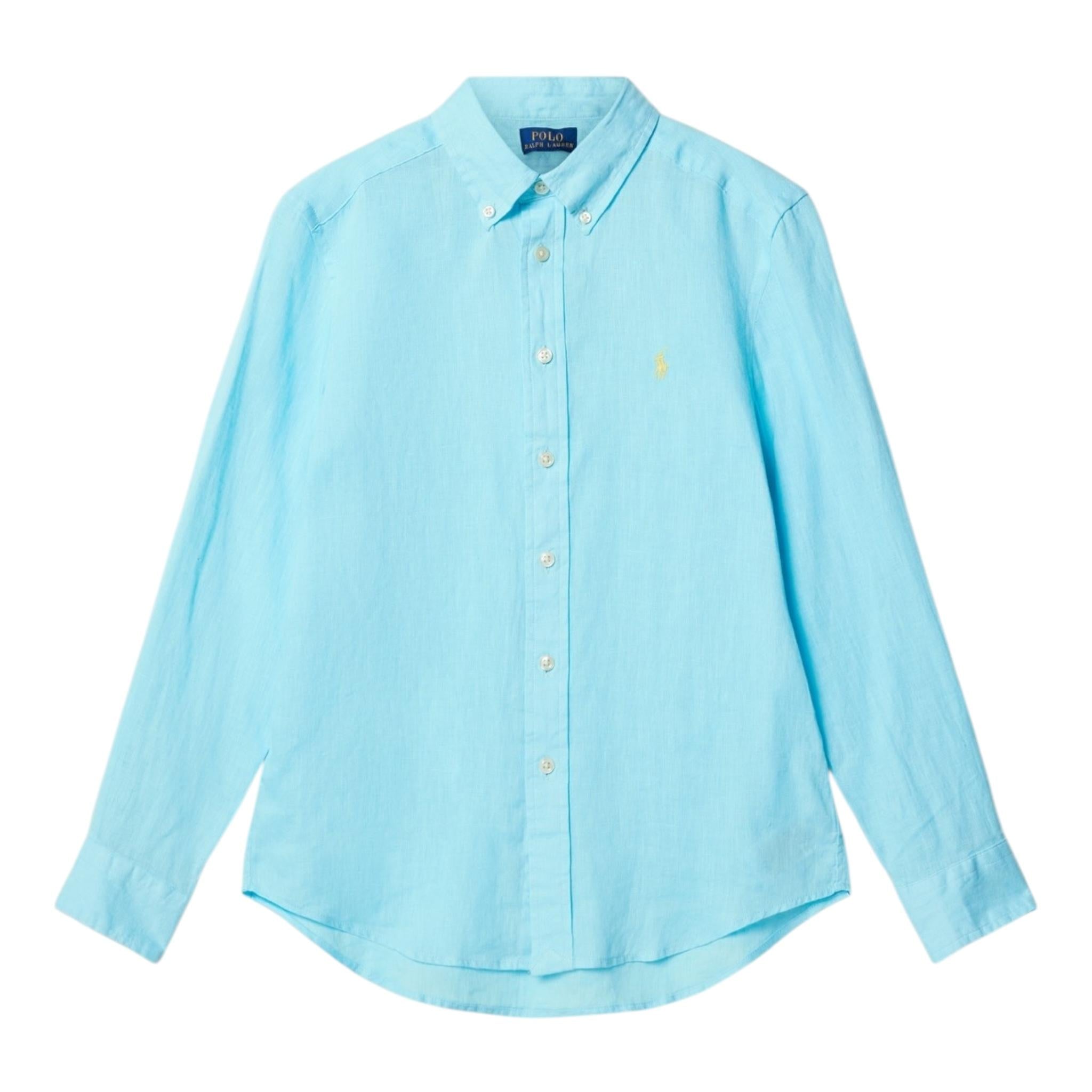 Ralph Lauren Camicia Manica Lunga Tinta Unita per Bambino 322967600007 AZZURRO RALPH LAUREN 