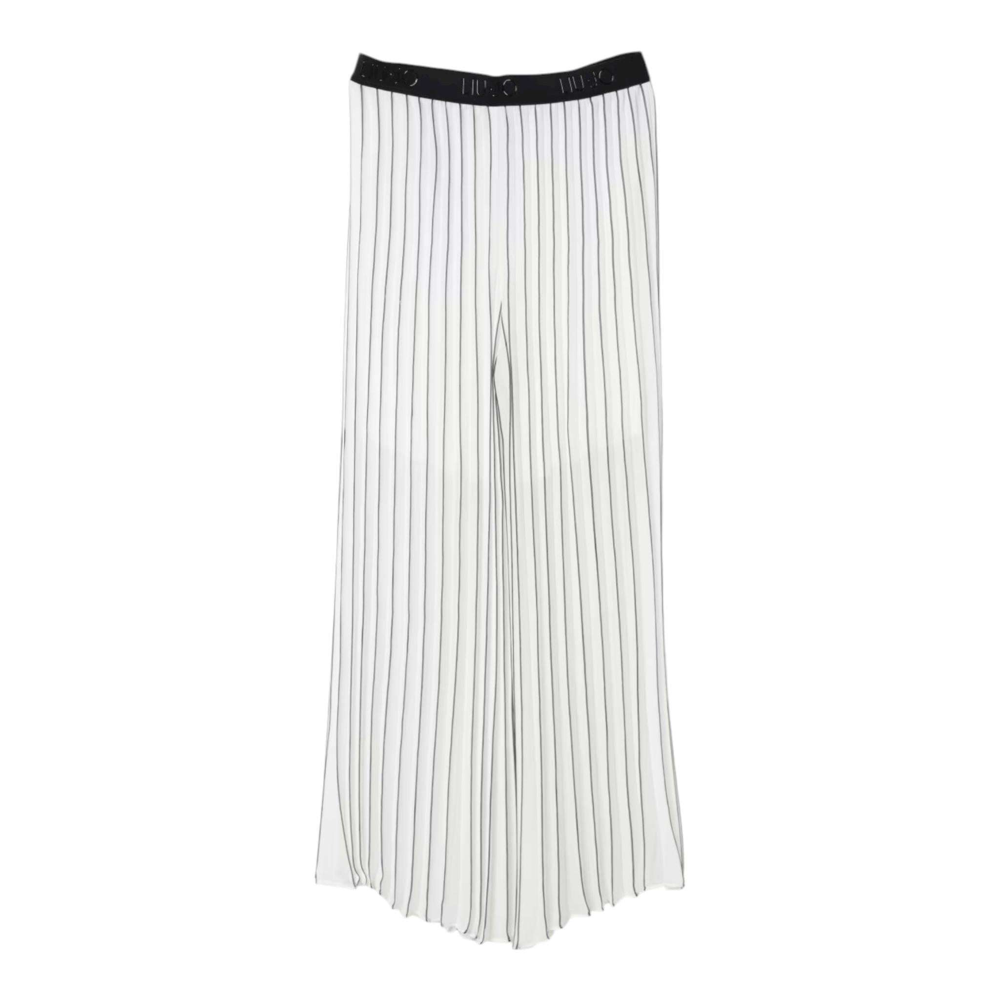 Liu Jo Pantalone Tinta Unita con Fantasia A Righe per Bambina GA5071X BIANCO LIU JO 