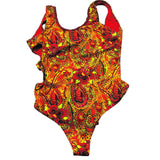 4Giveness – Einteiliger Badeanzug mit Fantasie-Print für Mädchen in Orange