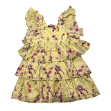 Miss Blumarine Abit Halbarm Einfarbig Blumenmuster Gelb Für Baby Mädchen