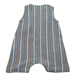 Petit Indi Pagliaccetti Tricolore con Fantasia A Righe Girmanica per Neonato SS25B1729 BLU PETIT INDI 