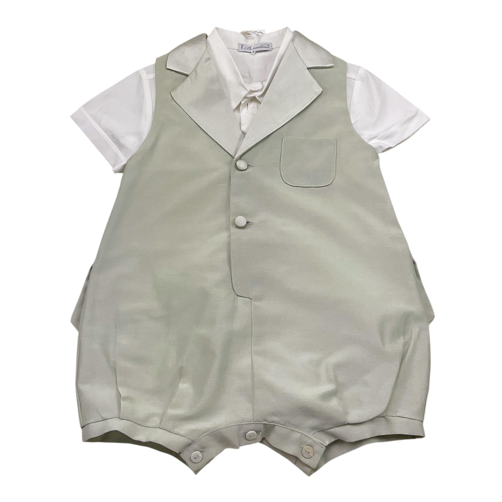 Barcellino Completo 2 Pezzi Body-Pagliaccetto per Neonato 120711 BIANCO/GRIGIO BARCELLINO 