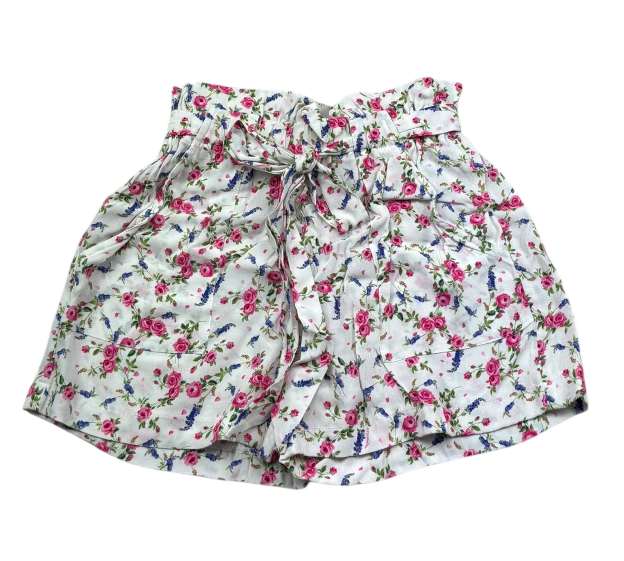 Monnalisa Short Tinta Unita Fantasia Floreale per Bambina 113413 BIANCO MONNALISA 