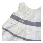 Le Bebe Abito Giromanica Tinta Unita con Ricami per Neonata LBG0692 BIANCO LE BEBE 