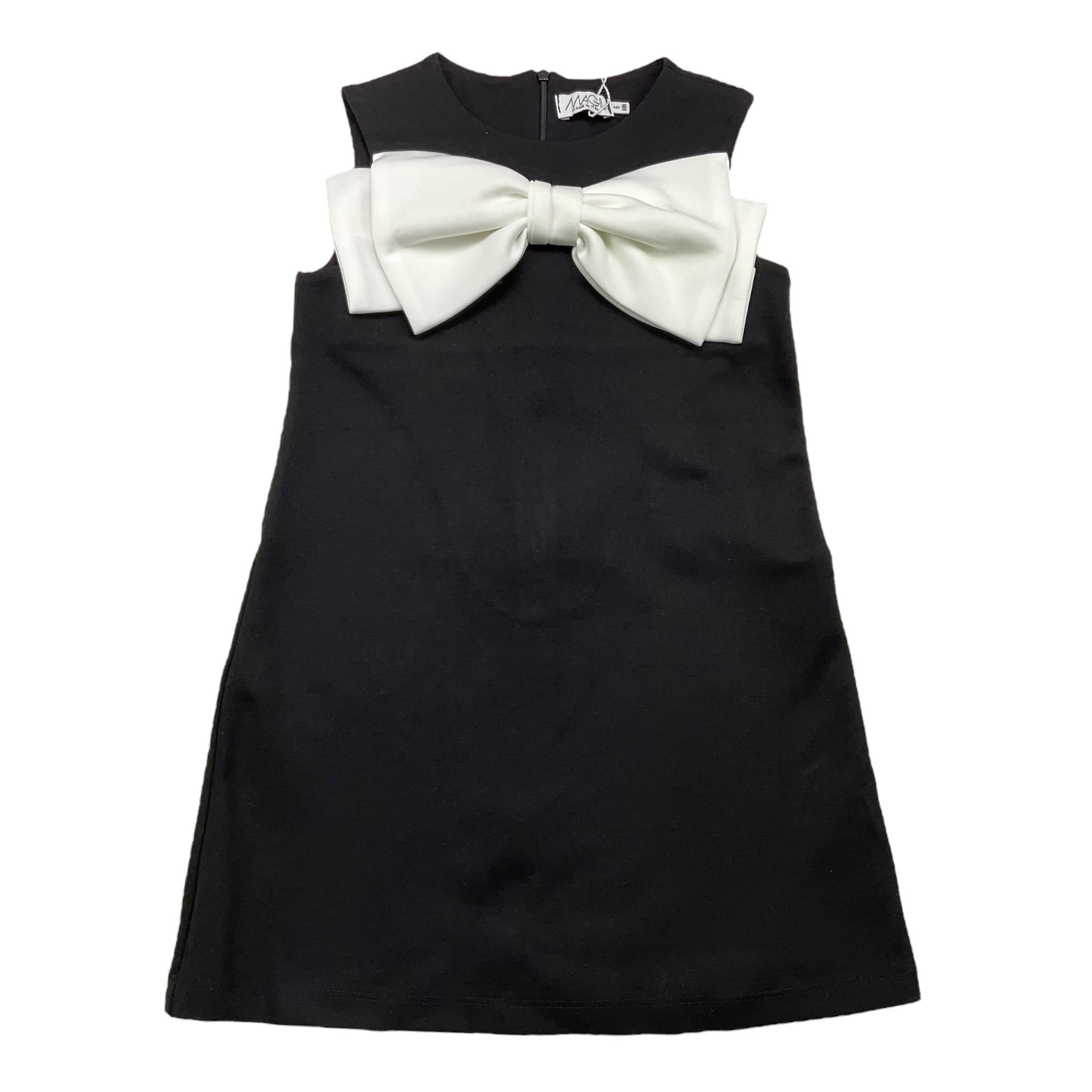 MAGIL abito giromanica tinta unita con fiocco in contrasto Nero per Bambina GN20164 NERO MAGIL 