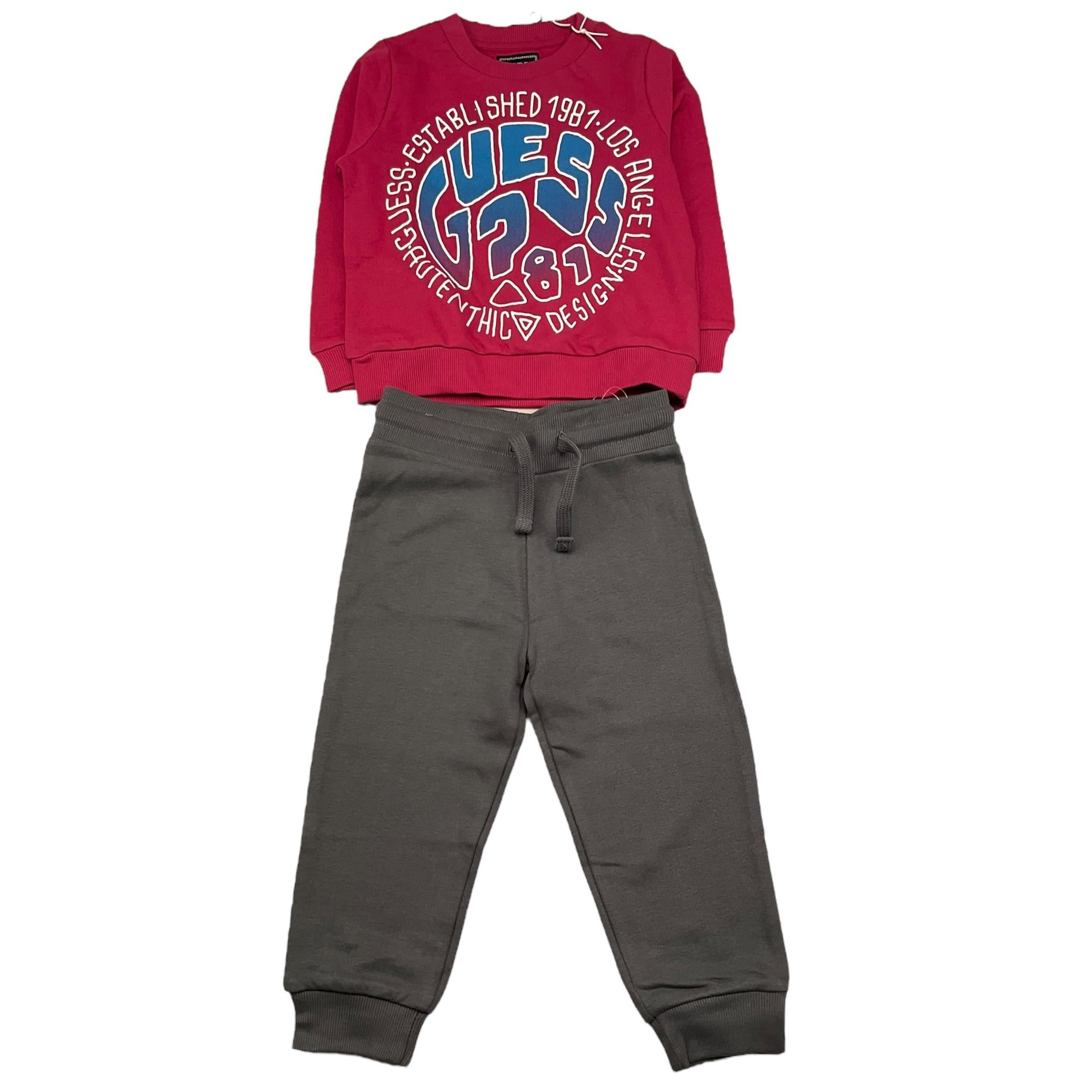 GUESS completo 2 pezzi felpa-pantalone Fuxia/grigio per Bambina N4YG08KA6R3 FUXIA/GRIGIO GUESS 