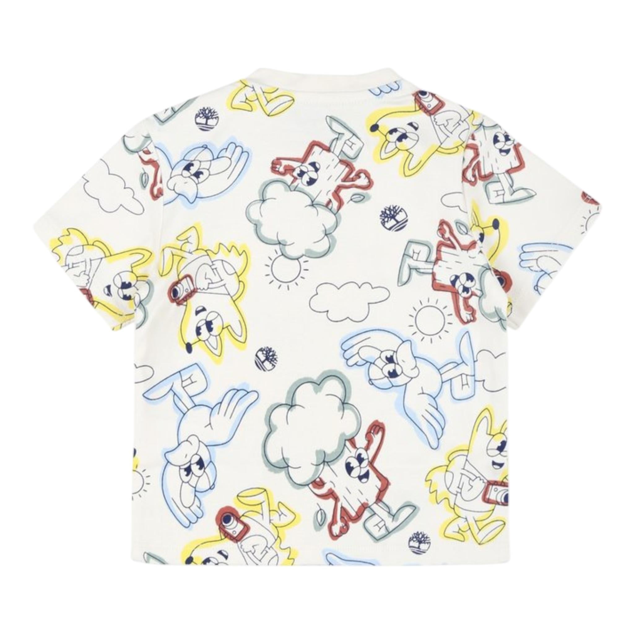 Timberland T-Shirt Girocollo Tinta Unita con Stampe per Neonato T60386 PANNA TIMBERLAND 