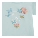 Guess T-Shirt Girocollo Tinta Unita con Logo per Neonata A5RI03K6YW4 VERDE ACQUA GUESS 