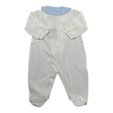 La Stupenderia Tutina Tinta Unita con Stampa per Neonata TBTT67 PANNA/AZZURRO LA STUPENDERIA 
