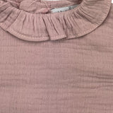 Yoedu Einfarbiger Strampler mit rosa Kragen für Baby Mädchen