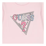 GUESS shirt girocollo tinta unita con stampa Rosa per Bambina K4YI11K6YW44J ROSA GUESS 