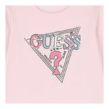 GUESS shirt girocollo tinta unita con stampa Rosa per Bambina K4YI11K6YW44J ROSA GUESS 