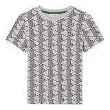 Lacoste T-Shirt Girocollo Tinta Unita con Fantasia per Bambino TJ8411 GRIGIO LACOSTE 