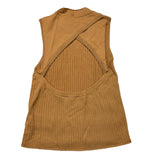 Manila Grace Einfarbiges Tanktop mit Rundhalsausschnitt in Beige für Mädchen