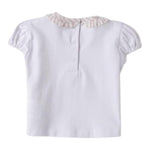Minibanda T-Shirt Tinta Unita con Colletto E Stampa per Neonata 3B724 BIANCO MINIBANDA 