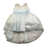 March Einfarbiges ärmelloses Kleid mit hellblauem Tüll für Baby Mädchen
