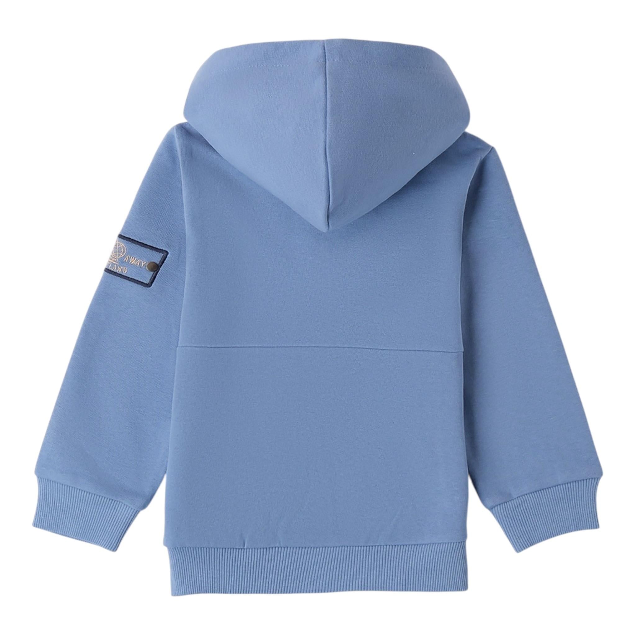 SARABANDA felpa tinta unita con cappuccio e zip Azzurro per Neonato 0A145N AZZURRO SARABANDA 