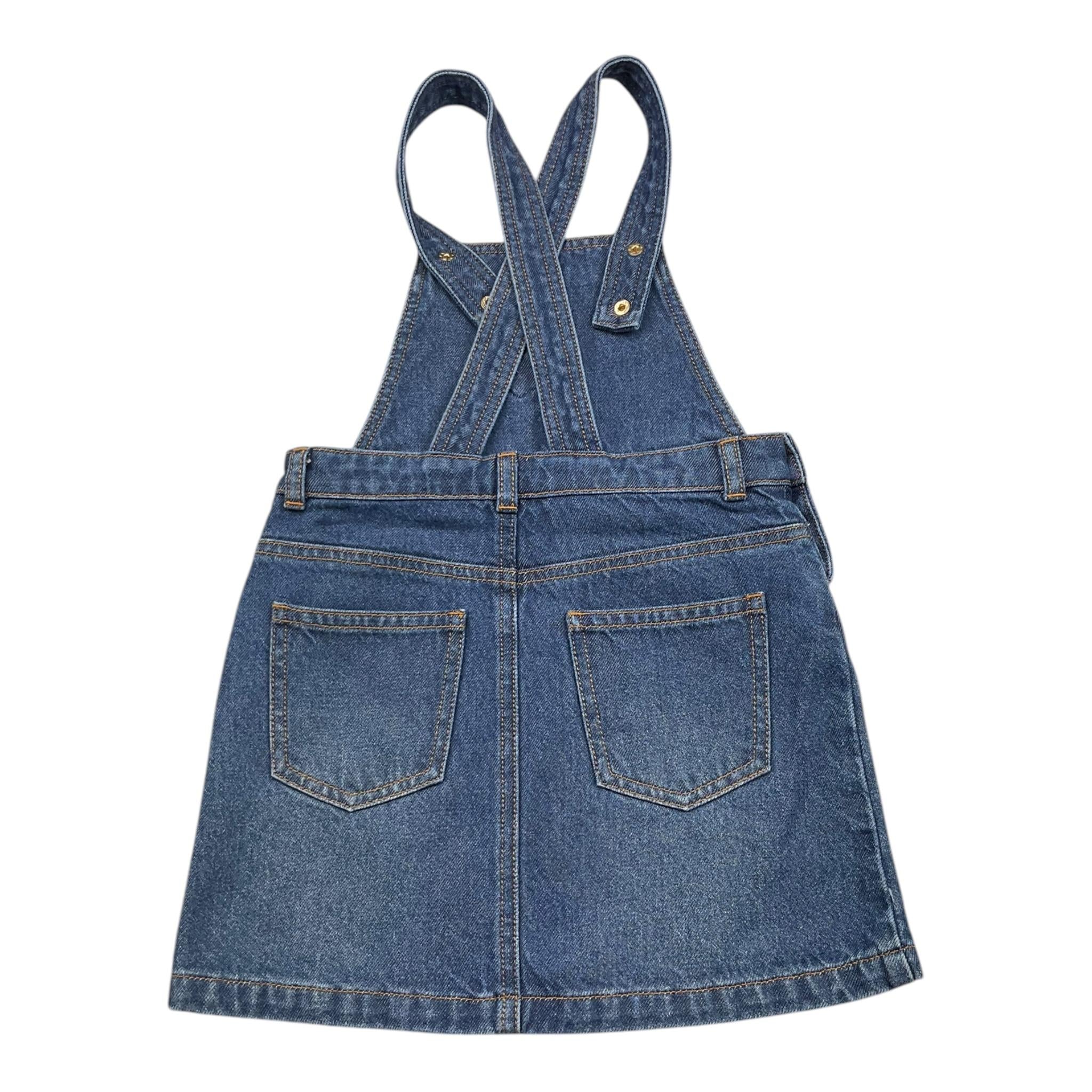 MOSCHINO salopette in denim modello gonna tinta unita con stampa Blu per Bambina HDJ03V BLU MOSCHINO 