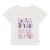 BillIEBLUSH t-shirt tinta unita girocollo con paillettes Bianco per Neonata U20493 BIANCO BillIEBLUSH 