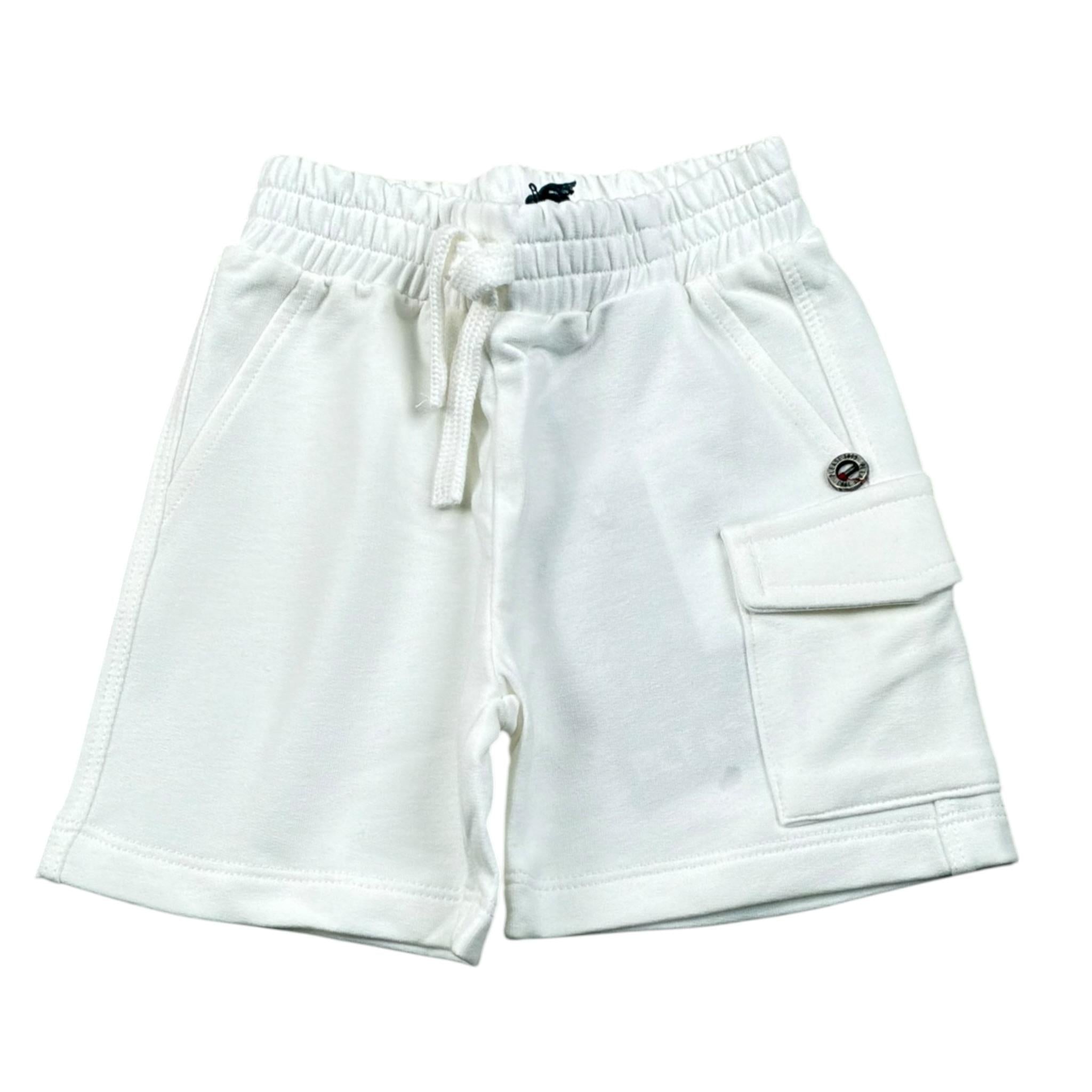 Please Bermuda Tinta Unita con Elastico In Vita per Neonato RE62042B71 BIANCO PLEASE 