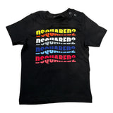 Dsquared2 T-Shirt tinta unita con Stampa Nero per Neonato DQ2140 NERO DSQUARED2 