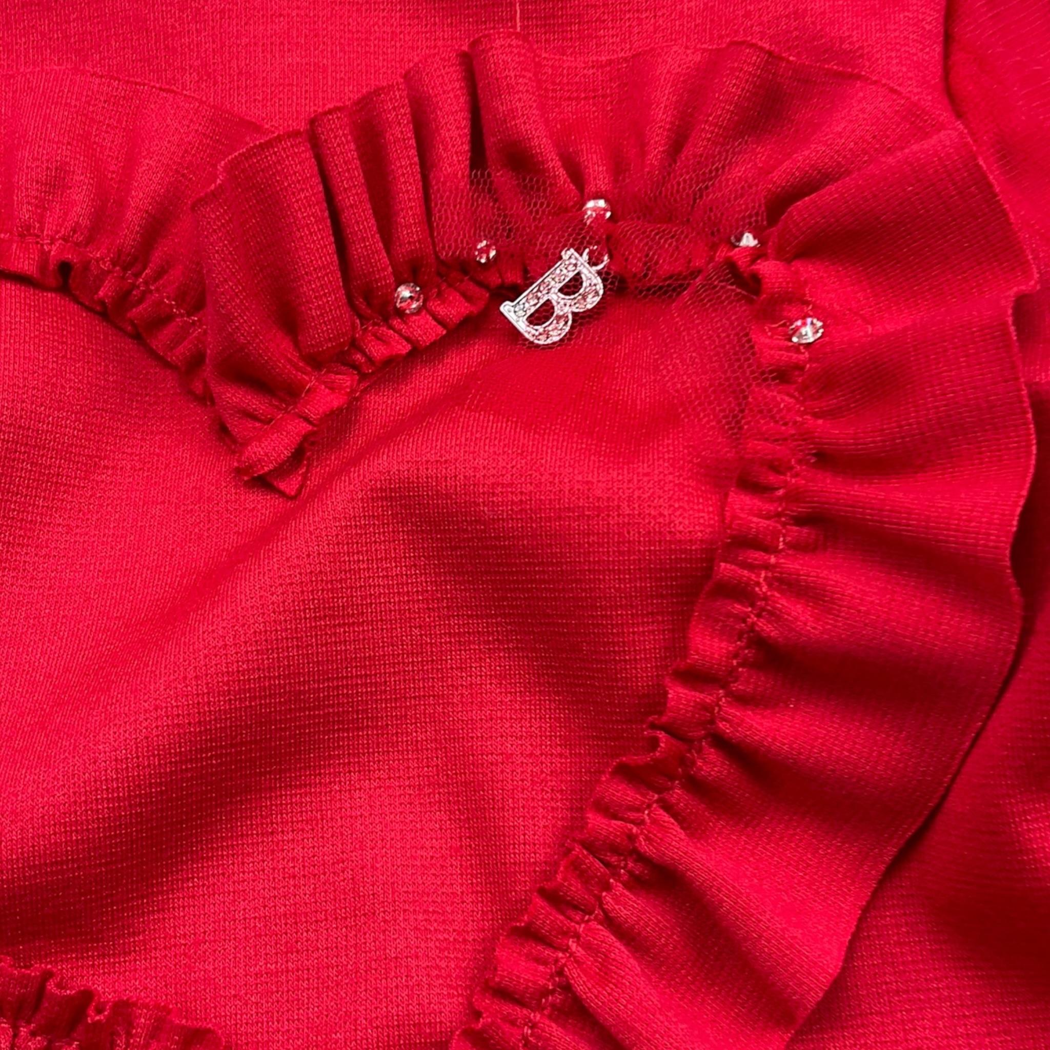 BARCELLINO abito tinta unita con applicazioni Rosso per Neonata 105219N ROSSO BARCELLINO 