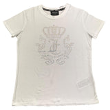 Juicy Couture Mädchen T-Shirt mit Rundhalsausschnitt, einfarbig, Weiß