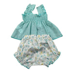 Calamaro Completo 2 Pezzi Camicia-Culotte per Neonata 11120 VERDE ACQUA CALAMARO 