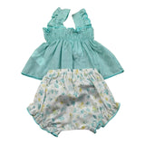 Calamaro Completo 2 Pezzi Camicia-Culotte per Neonata 11120 VERDE ACQUA CALAMARO 