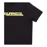 Dsquared2 T-Shirt Girocollo Tinta Unita con Stampa per Bambino DQ1808 NERO DSQUARED2 