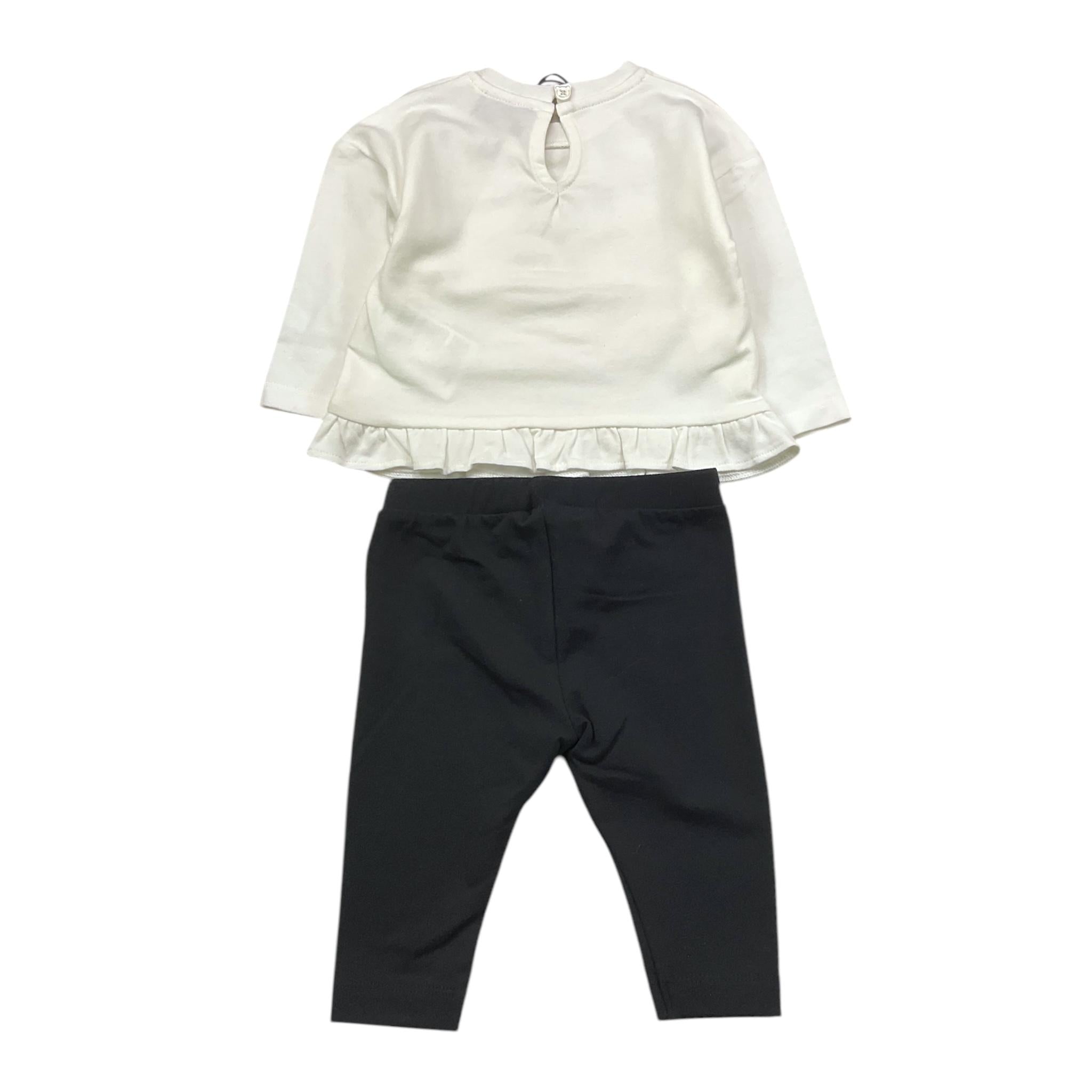 MOSCHINO completo 2pz bicolore shirt-leggins Bianco/nero per Neonata MDK03C BIANCO/NERO MOSCHINO 