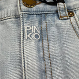 Pinko Gonna In Denim Tinta Unita con Girovita Regolabile per Bambina KFG0001 AZZURRO PINKO 