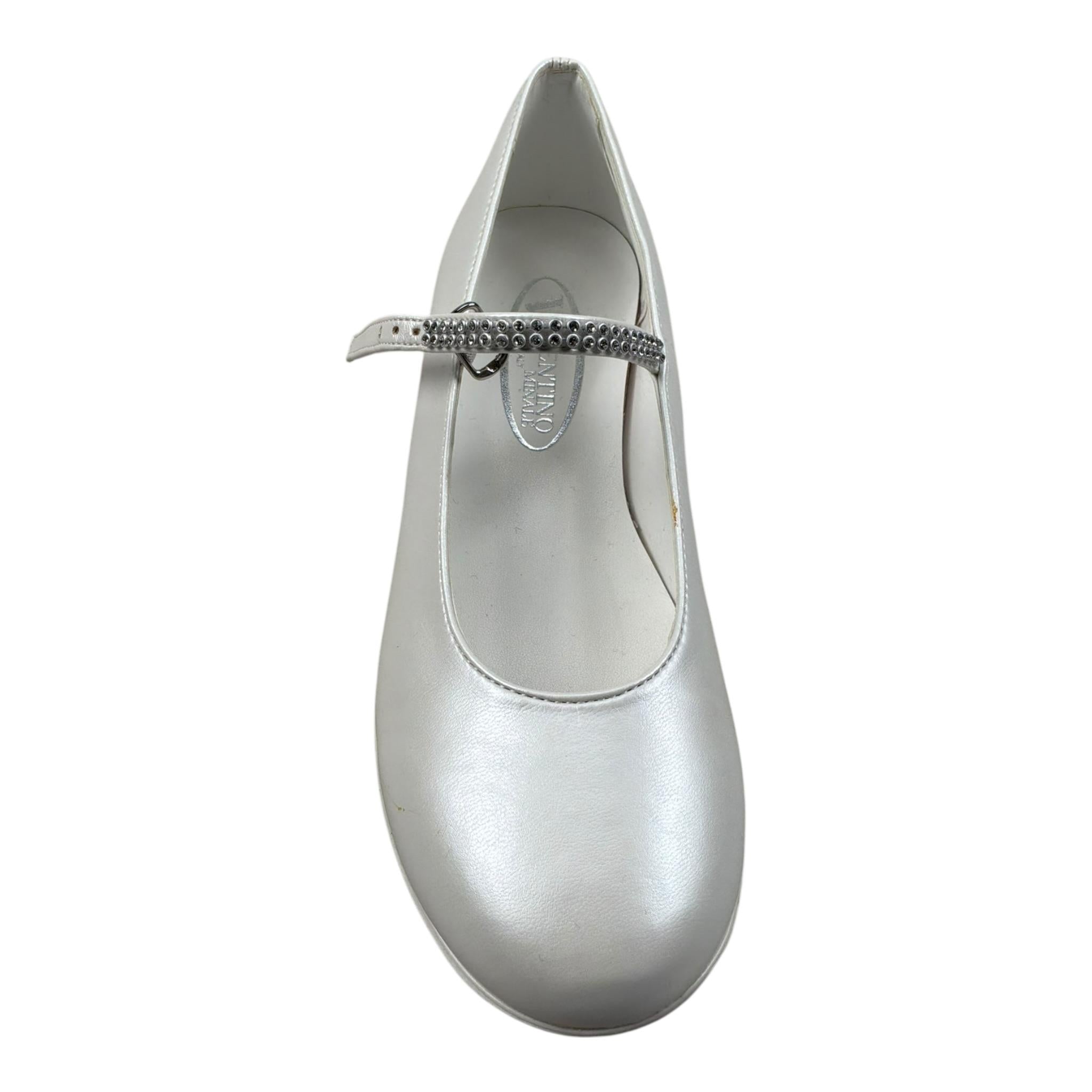 Valentino Minale Ballerina Tinta Unita con Brillantini per Bambina 23334 BIANCO VALENTINO MINALE 