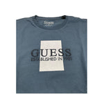 GUESS shirt girocollo tinta unita con stampa Blu per Bambino L3BI10I3Z14 BLU GUESS 