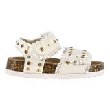 Colors Of California Einfarbige Sandalen mit Glitzerschnallen in Weiß für Baby-Mädchen