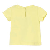 Liu Jo Einfarbiges T-Shirt mit Rundhalsausschnitt und gelbem Glitzer-Print für Baby-Mädchen
